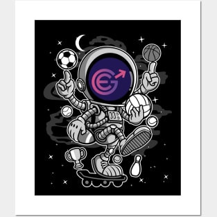 Astronaut Skate Evergrow EGC Coin To The Moon Crypto Token Cryptocurrency Blockchain Wallet Birthday Gift For Men Women Kids Posters and Art